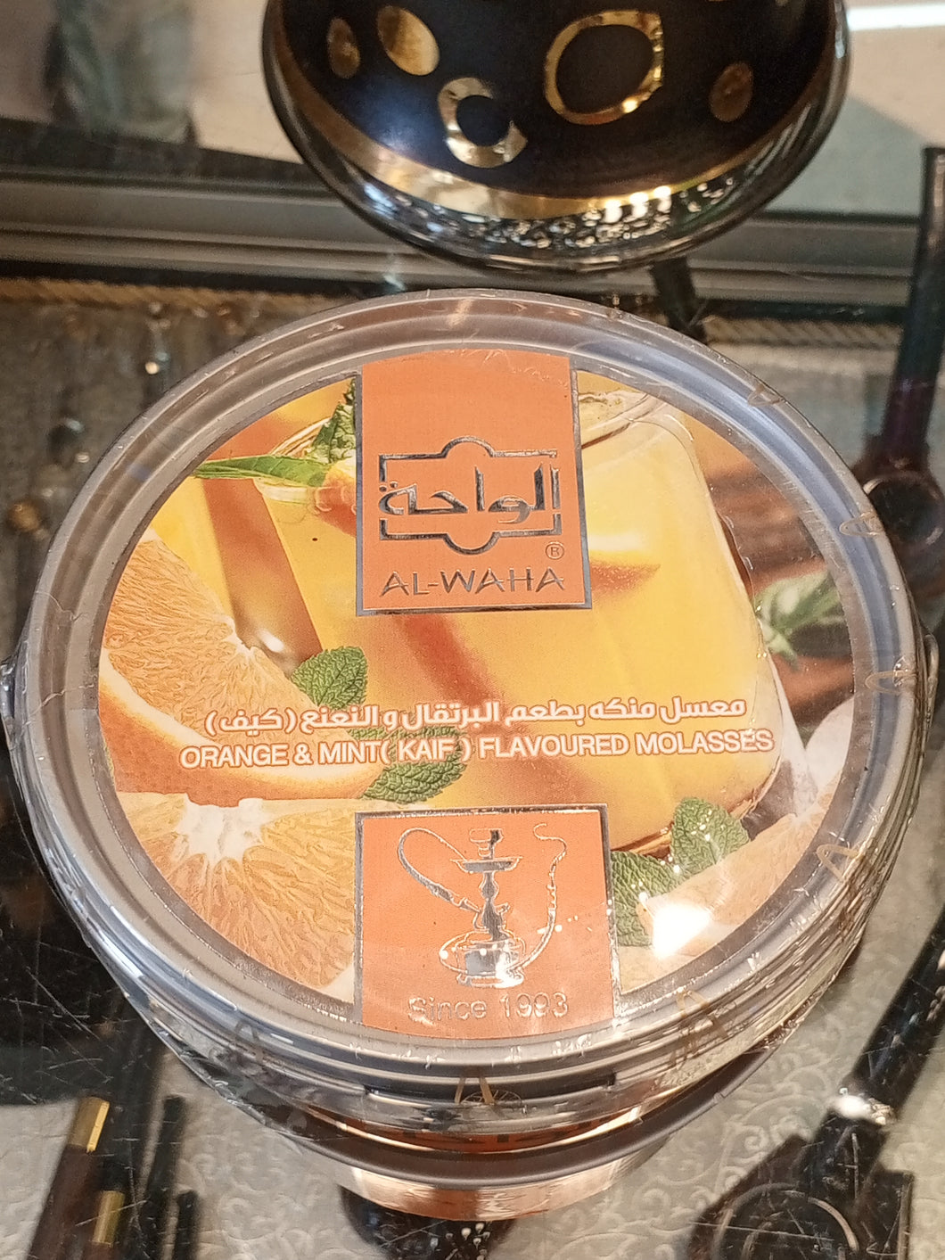 AL-WAHA Orange & Mint ( Kaif ) Flavoured Molasses, 1 Kilo